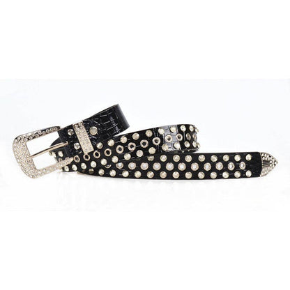 Fashion Shiny Rhinestone Women's Belt: Red / One Size