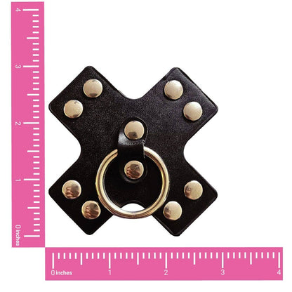 Pierced 'n Punked Leather Metal X Silicone Reusable Nipple Cover Pasties: Black / O/S