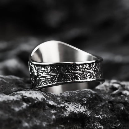 Retro Stainless Steel Motorcycle Style Skull Ring: 7