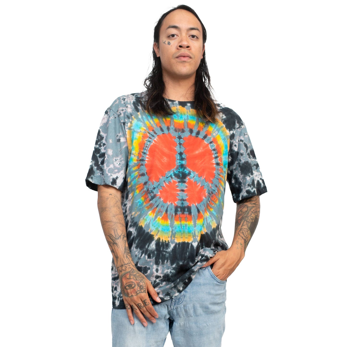 Psychedelic Tie-dye Unisex Tee: Grey / Medium