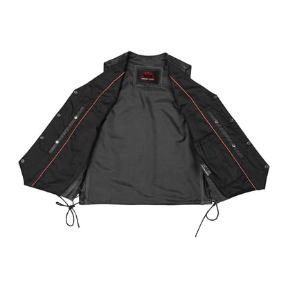 Men's Traditional Leather side lacing Vest - Black