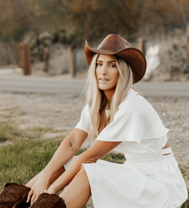 Genuine Leather Western Hat - Style Hollywood: Black / LG