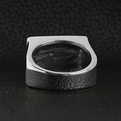 Stainless Steel Motorcycle Club MC Insignia Signet Ring