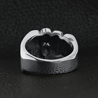 Stainless Steel Biker Rings Fist Ring