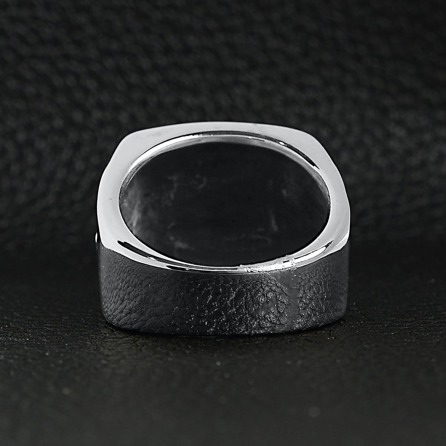 Stainless Steel Polished Maltese Cross Signet Ring