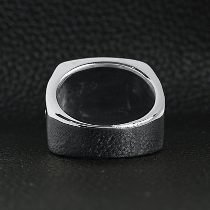 Stainless Steel Polished Maltese Cross Signet Ring