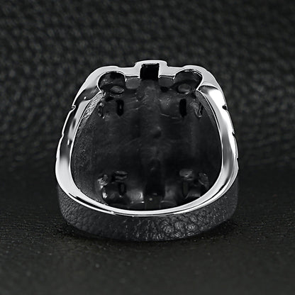 Stainless Steel Multi Skull Cross Signet Ring