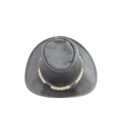 American Bison Crushable Cowboy Hat with Braided Hat Band: Brown / Large