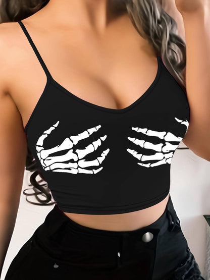 Devil's Claw Printed Sheath Bustier Tank Top: Black_Claw / M