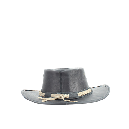 American Bison Crushable Cowboy Hat with Braided Hat Band: Brown / Small