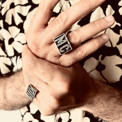 Stainless Steel Motorcycle Club MC Insignia Signet Ring