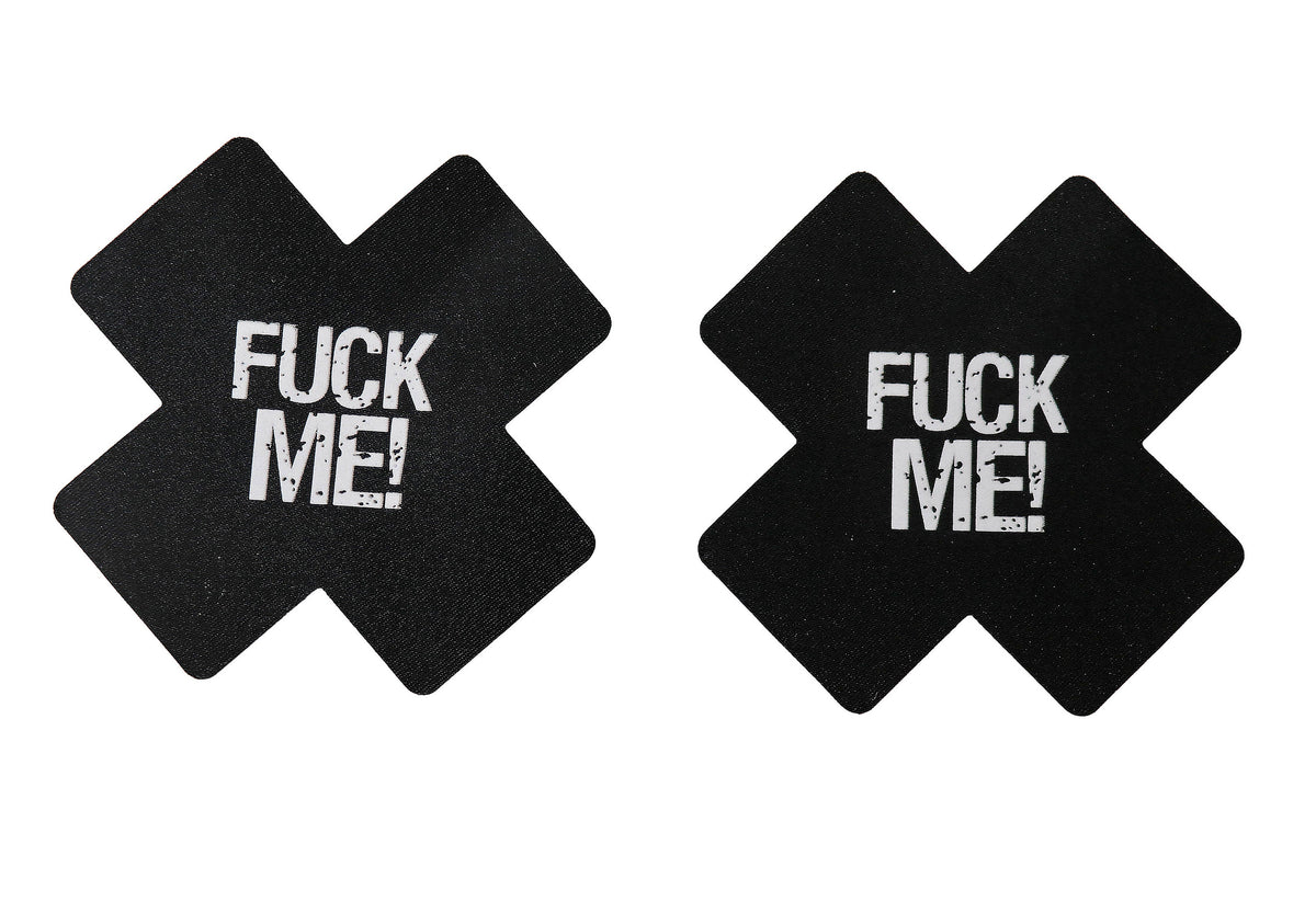 Black X glow in the dark pasties