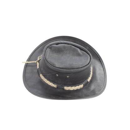 American Bison Crushable Cowboy Hat with Braided Hat Band: Brown / Large