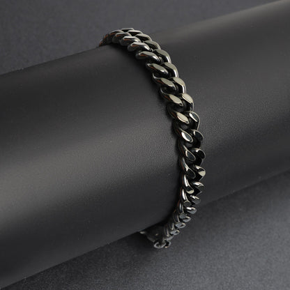 Stainless Steel Or Black Handcuff Bracelet