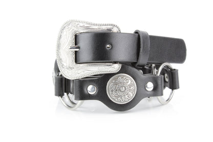 Women’s Black Concho Belt Sunburst Brass ABLB 37-2560