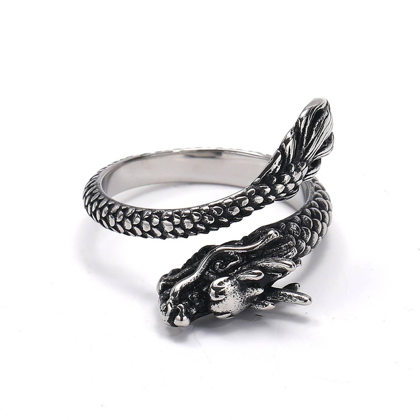 Vintage High-Grade Dragon Titanium Steel Ring: Yellow Gold / 11