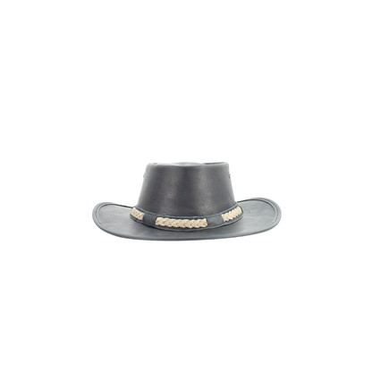 American Bison Crushable Cowboy Hat with Braided Hat Band: Brown / Large