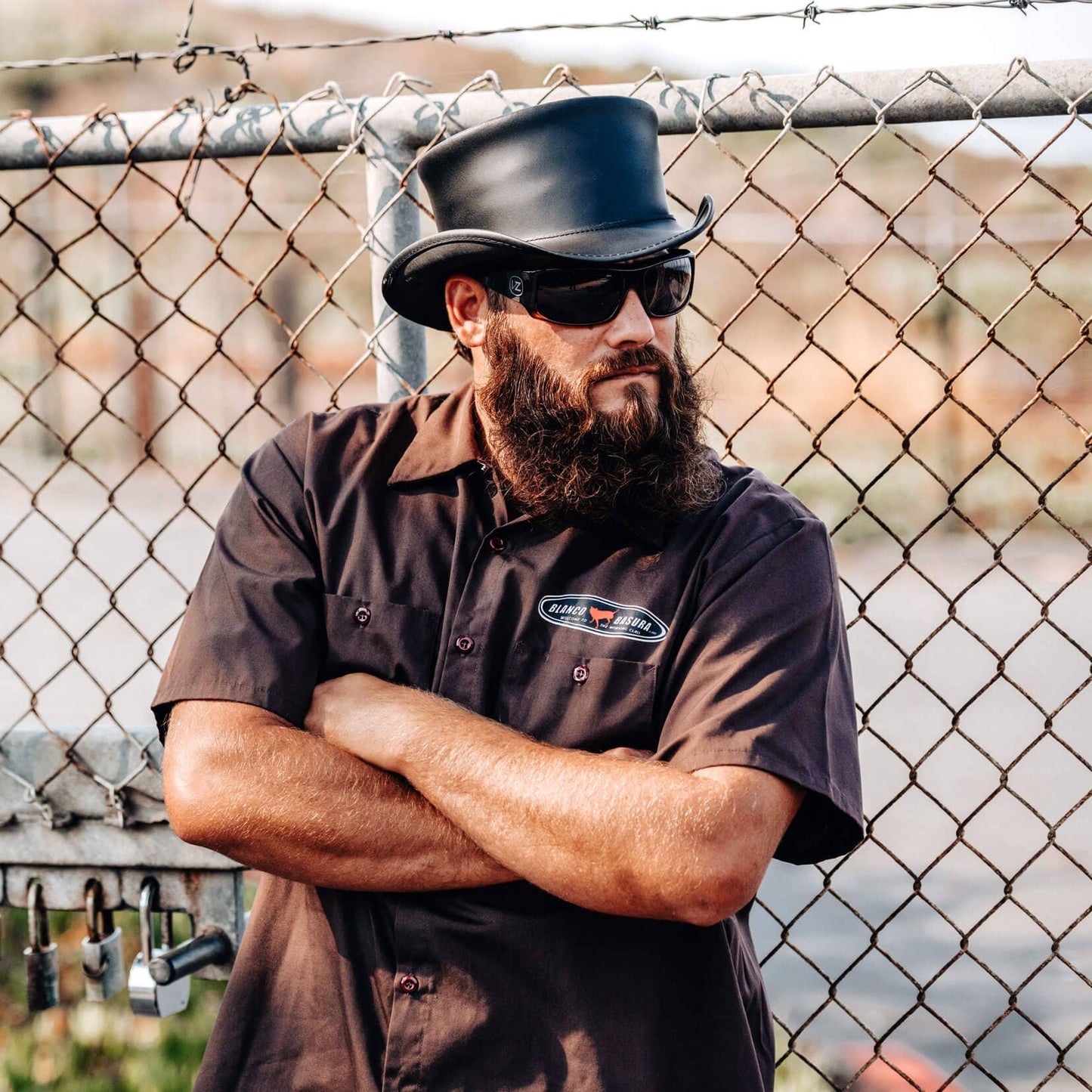 Genuine Leather Top Hat - Style Marlow Unbanded: Burnt Honey / XL