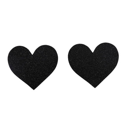 1268-Heart  Glitter Pasties: Black