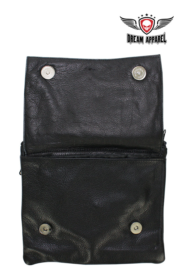 Studded Naked Cowhide Leather Belt Bag with Lime Green/Gray Heart