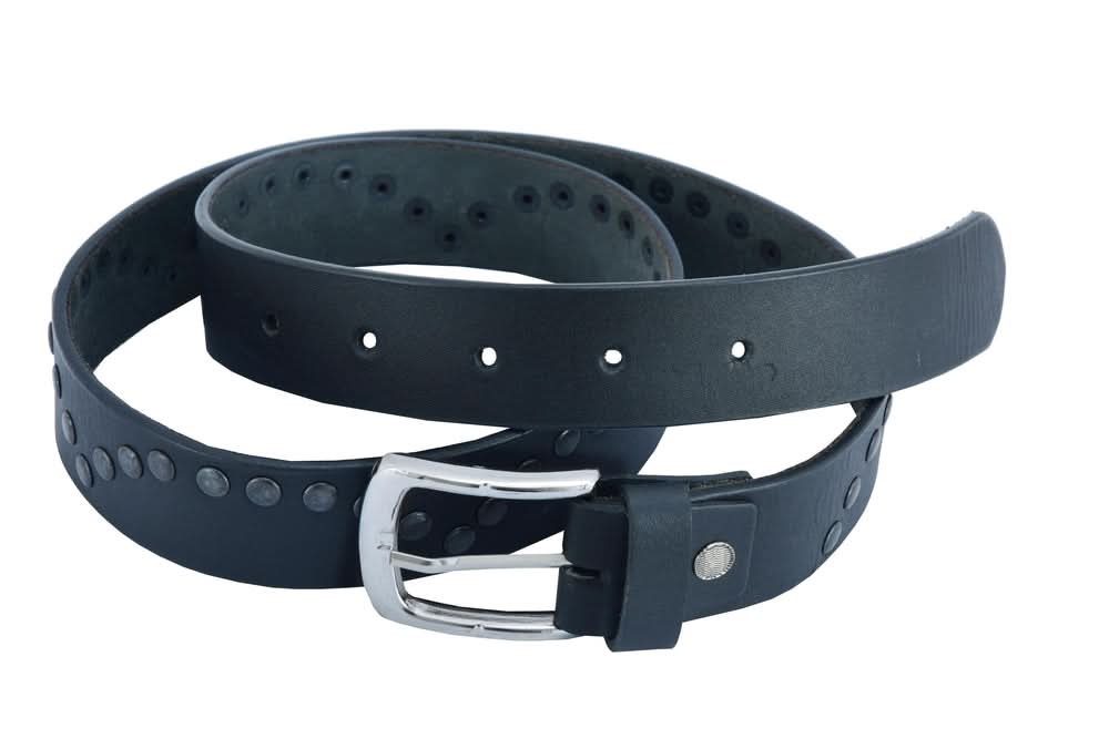 BLT Super Cool Curved Pattern Studded Leather Belt - view 5