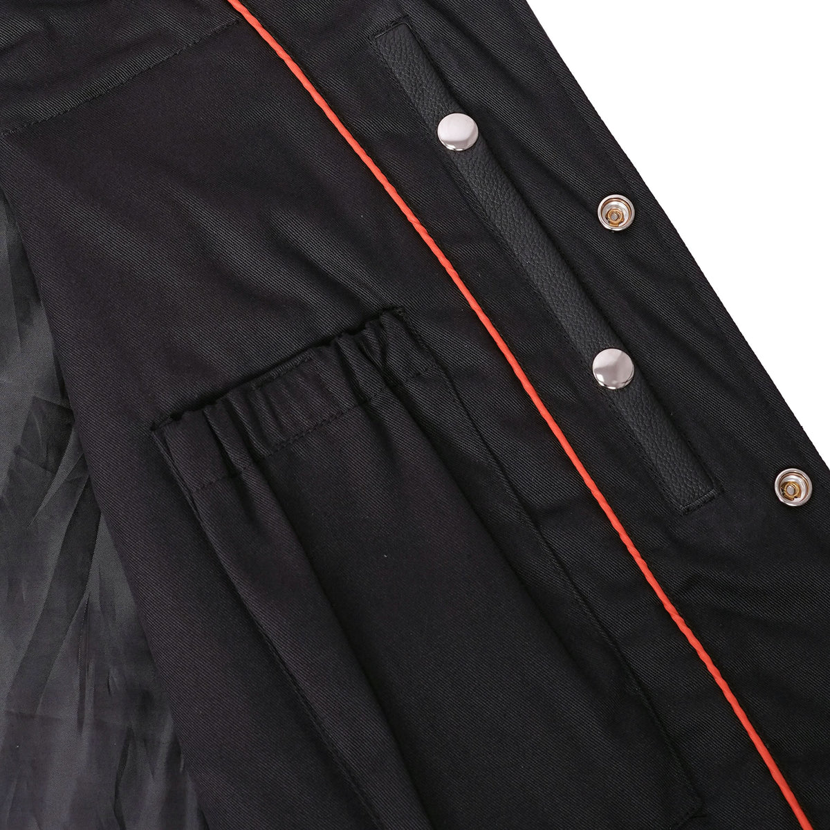 Buffalo Nickel Black Leather Vest for Men - Customizable Back & Satin Liner - view 6
