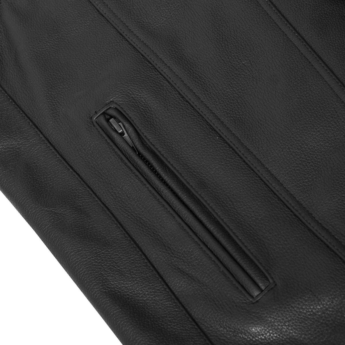 Buffalo Nickel Black Leather Vest for Men - Customizable Back & Satin Liner - view 7