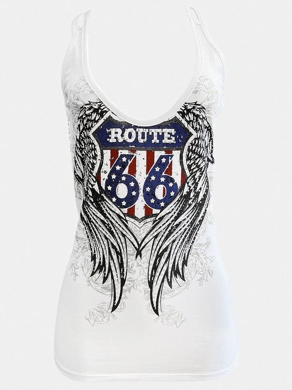 Route 66 flag tank top