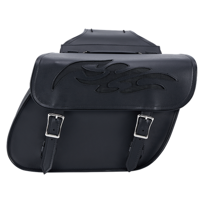 Dream Apparel PVC Motorcycle Saddlebag with Flame