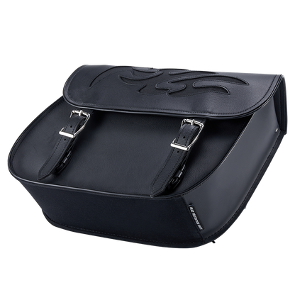 Dream Apparel PVC Motorcycle Saddlebag with Flame