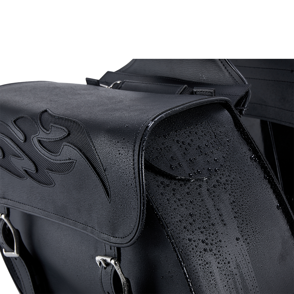 Dream Apparel PVC Motorcycle Saddlebag with Flame