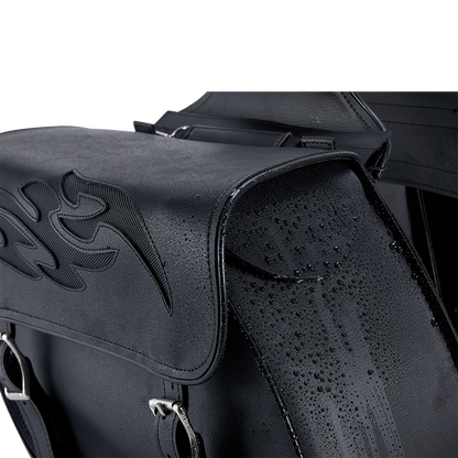 Dream Apparel PVC Motorcycle Saddlebag with Flame
