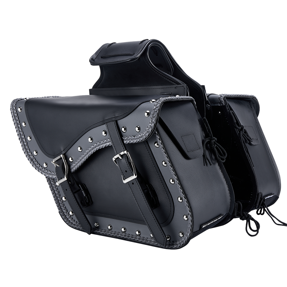 Dream Apparel PVC Motorcycle Saddlebag With Studs