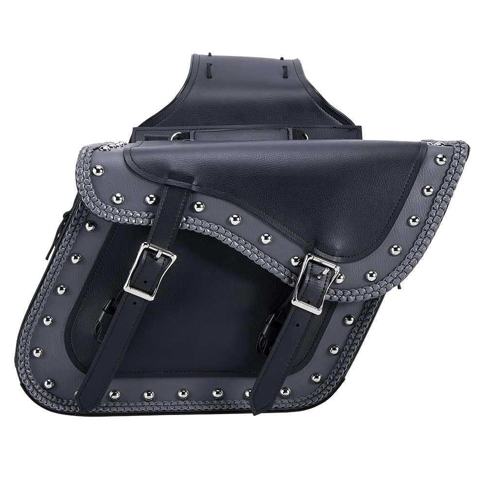 Dream Apparel PVC Motorcycle Saddlebag With Studs