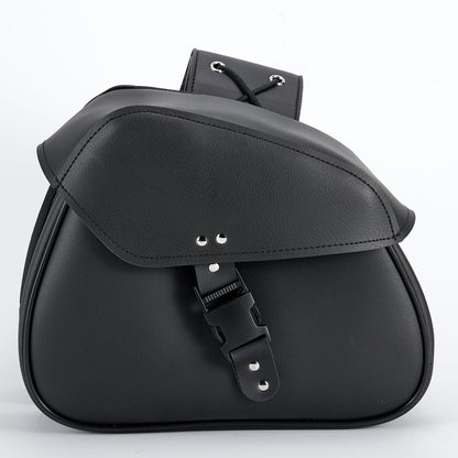 Dream Apparel Motorcycle Black Saddlebag PVC Classic Vintage Style, Weather-Resistant Saddle bag
