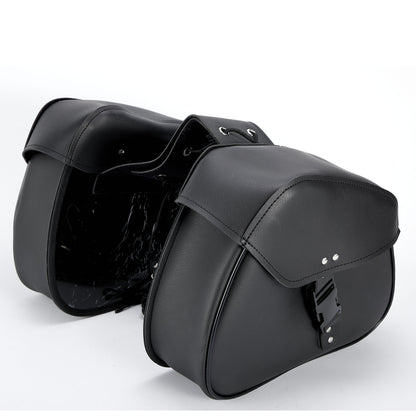 Dream Apparel Motorcycle Black Saddlebag PVC Classic Vintage Style, Weather-Resistant Saddle bag
