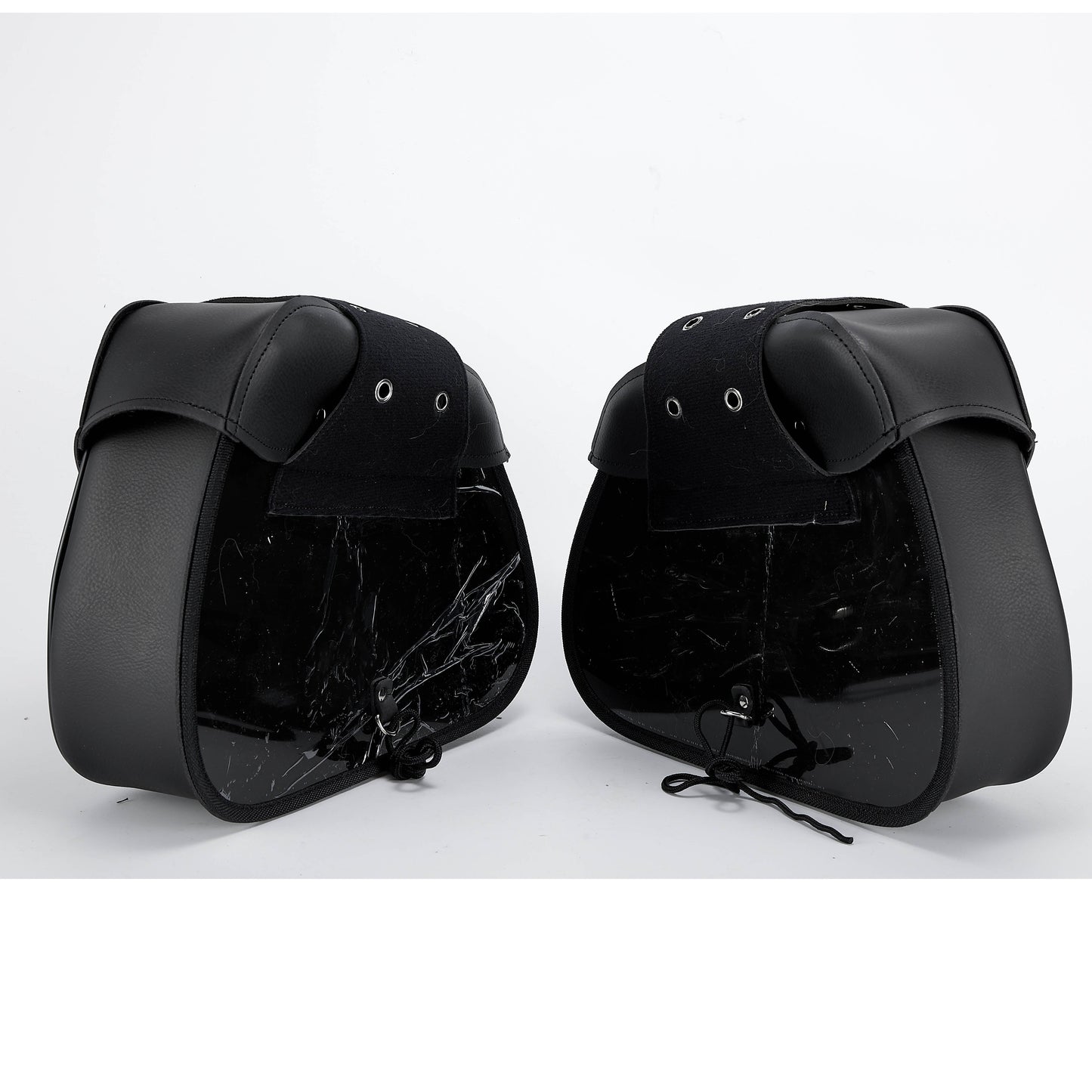 Dream Apparel Motorcycle Black Saddlebag PVC Classic Vintage Style, Weather-Resistant Saddle bag