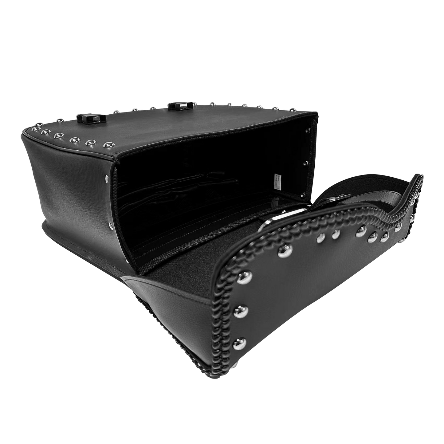 Dream Apparel Motorcycle Saddlebag PVC Classic Black Vintage Style, Weather-Resistant Saddle bag