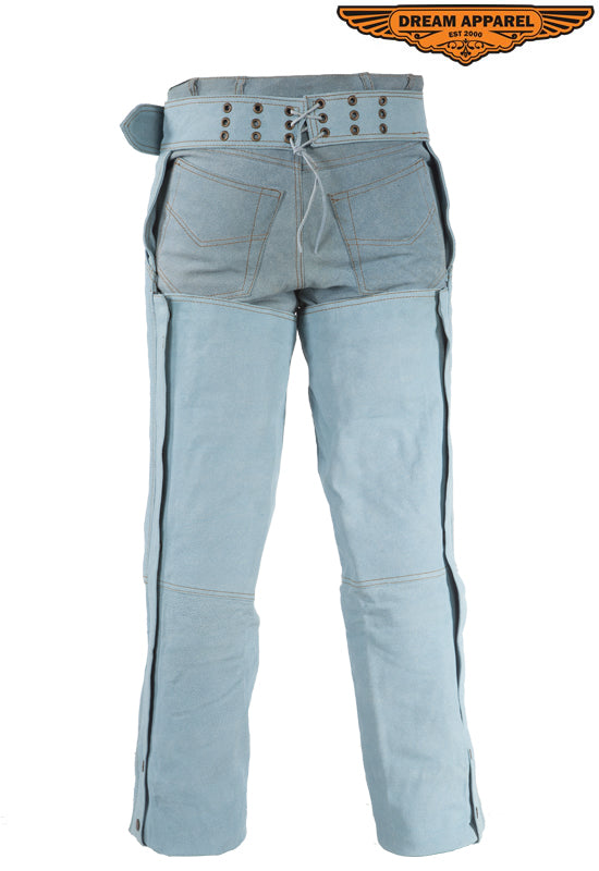 Dream Apparel Denim Look Genuine Leather Chaps
