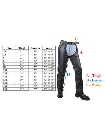 Dream Apparel Denim Look Genuine Leather Chaps