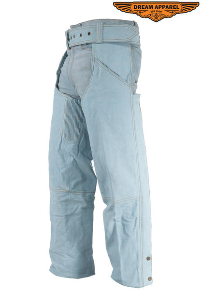 Dream Apparel Denim Look Genuine Leather Chaps