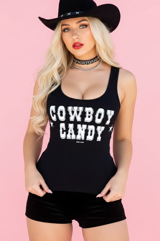 Cowboy Candy Country Yallternative Gothic Cowgirl Tank Top