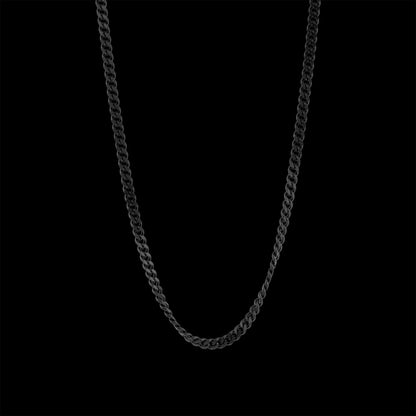 Black Stainless Steel Curb Chain Necklace