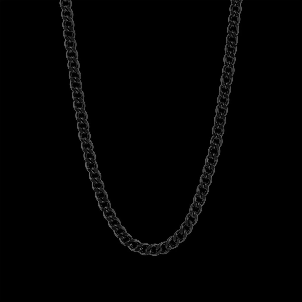 Black Stainless Steel Curb Chain Necklace