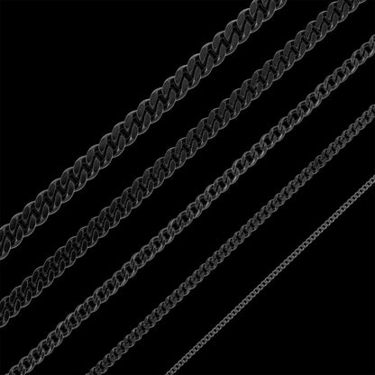 Black Stainless Steel Curb Chain Necklace