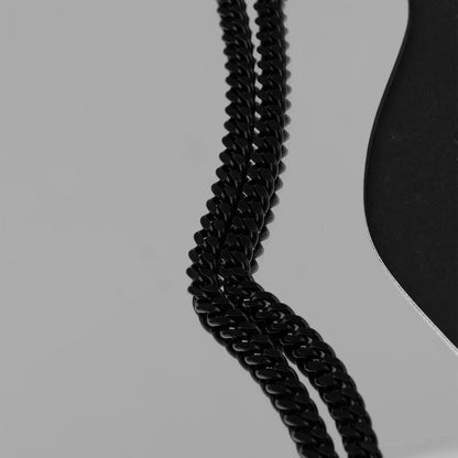 Black Stainless Steel Curb Chain Necklace