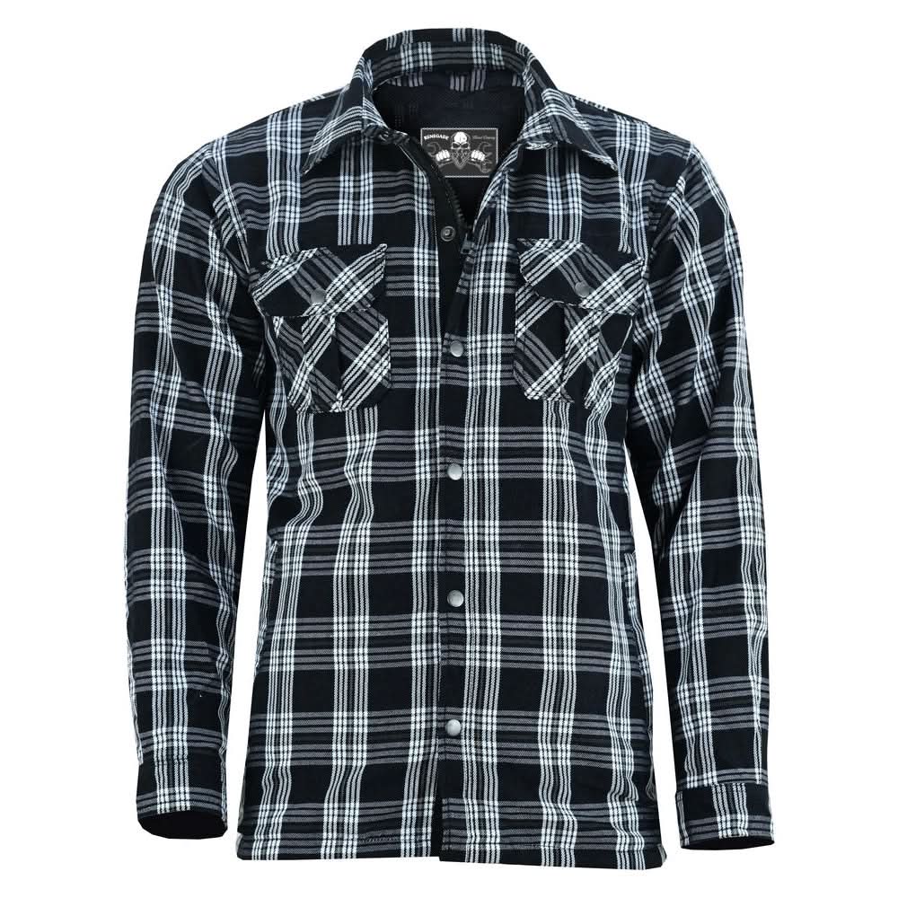 Checkered Men's Armored Black and White Flannel Shirt - view 3