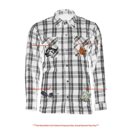 Checkered Men's Armored Black and White Flannel Shirt - view 4
