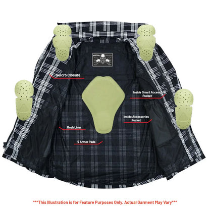 Checkered Men's Armored Black and White Flannel Shirt - view 6