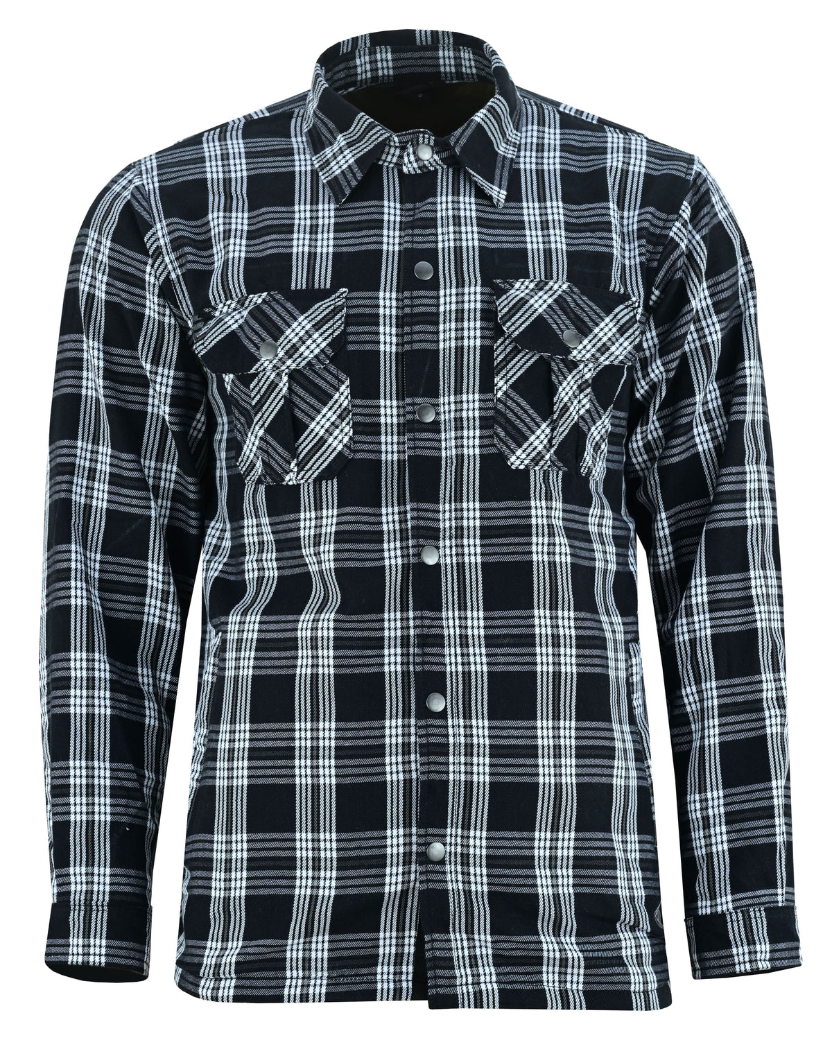 Checkered Men's Armored Black and White Flannel Shirt - view 7